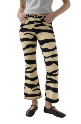 Women's Ankle Zebra Denim Pant