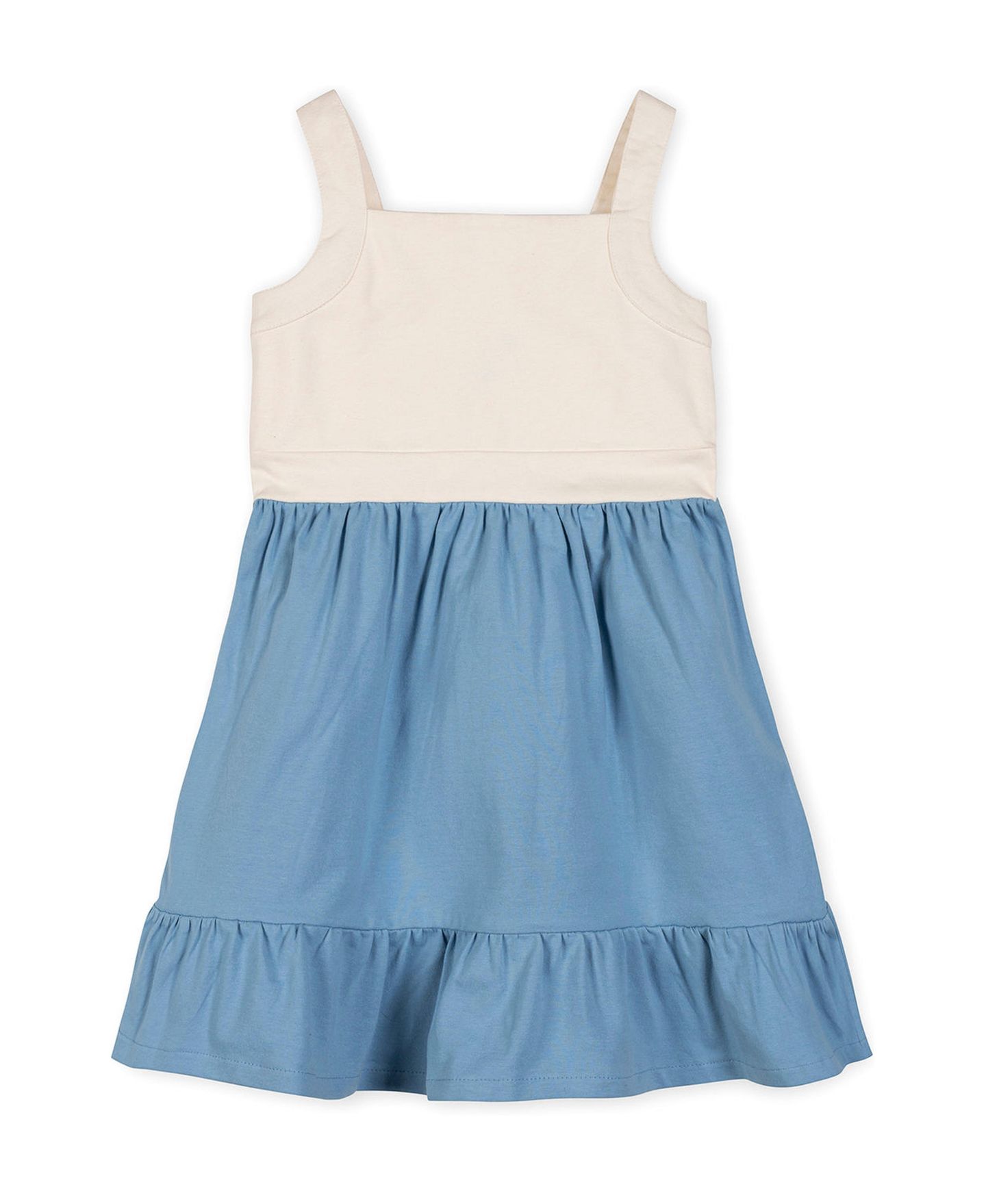 Платье Hope & Henry Organic Knit Tank Sundress with Flounce для девочек, цвет: Натуральный — фото 1