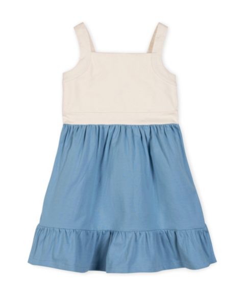 Платье Hope & Henry Organic Knit Tank Sundress with Flounce для девочек, цвет: Натуральный