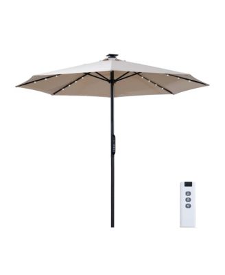 10 feet Electric Patio Umbrella with Remote and LED Light