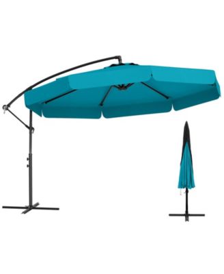 10 Feet Patio Cantilever Umbrella with Cover Tilt Adjustment and Ruffled Edge