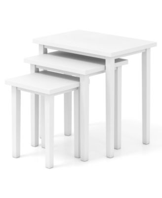 3 PCS Nesting End Tables Farmhouse Rectangle Side Table Set for Living Room