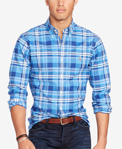 ralph polo lauren belk mens casual oxford stretch slim sleeve shirt shirts