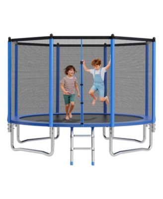 12 FT Outdoor Trampoline with Enclosure Net 400 lbs Capacity