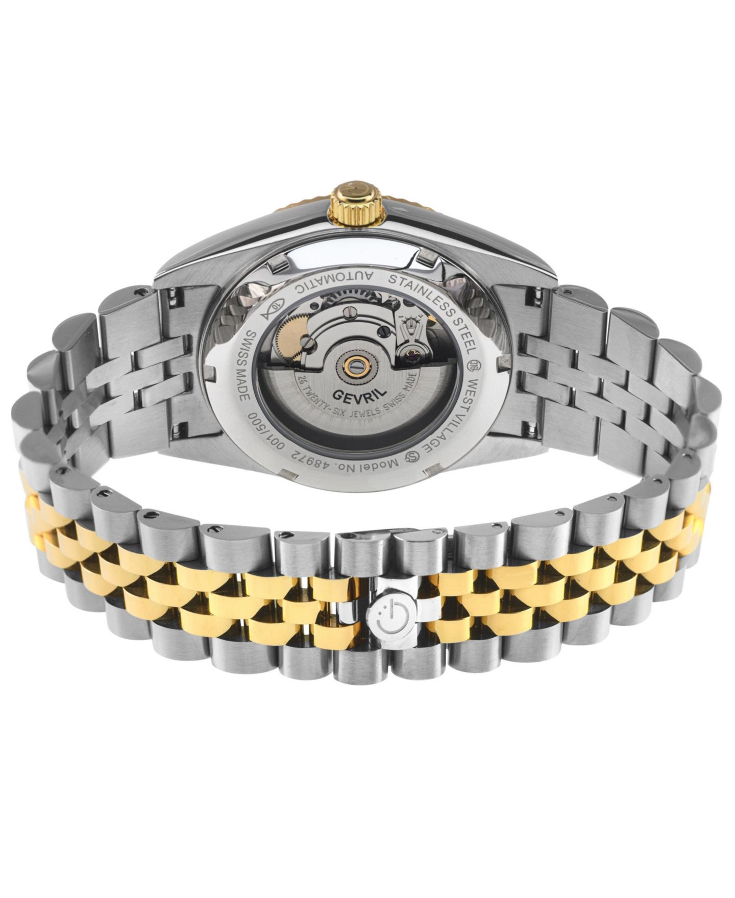 Мужские часы Gevril West Village Swiss Automatic Two toned SS Ipyg Bracelet Watch — фото 2