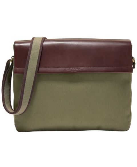 Мужская сумка Cole Haan Judson Brushed Twill Messenger, цвет: Тёмный зелёный