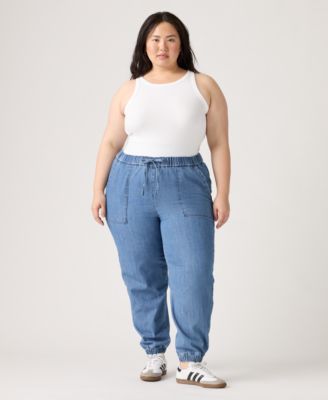Plus Size Tapered-Leg Mid-Rise Jogger Pants