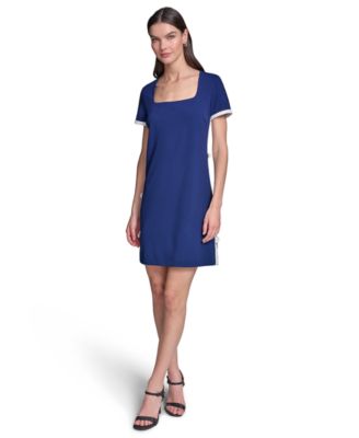 Women's Bow Trim Scuba Crepe Sheath Dress