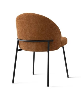 Modern Upholstered Dining Side Chairs Set of 2, Metal Legs