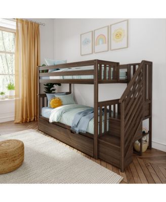 Twin over Twin Staircase Bunk with Trundle