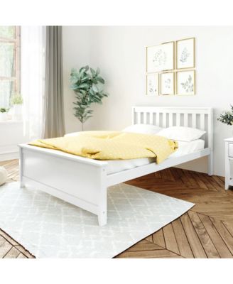 Bed Frame with Headboard, Solid Wood Platform Bed for Kids