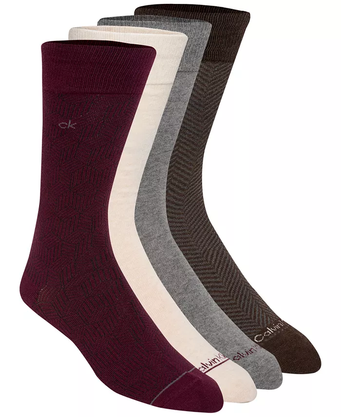 Men's 4-Pack Flat Knit Crew Sock