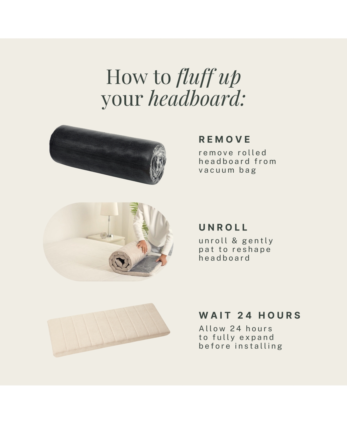 Nestl Velvet Headboard, wall mounted, peel and stick, easy assemble