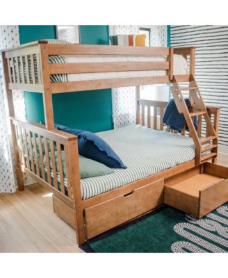 Solid Wood Size Bunk Bed with Storage Drawers and Ladder for Kids
