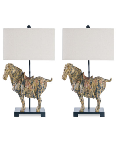 Regina Andrew Set of 2 Dynasty Horse Lamps