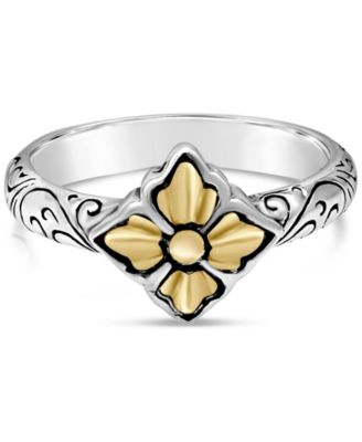 Maple Leaf Ring in Sterling Silver and 18K Gold Accents