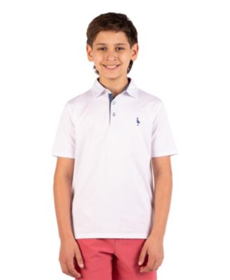 Boys Melange Mesh Performance Polo
