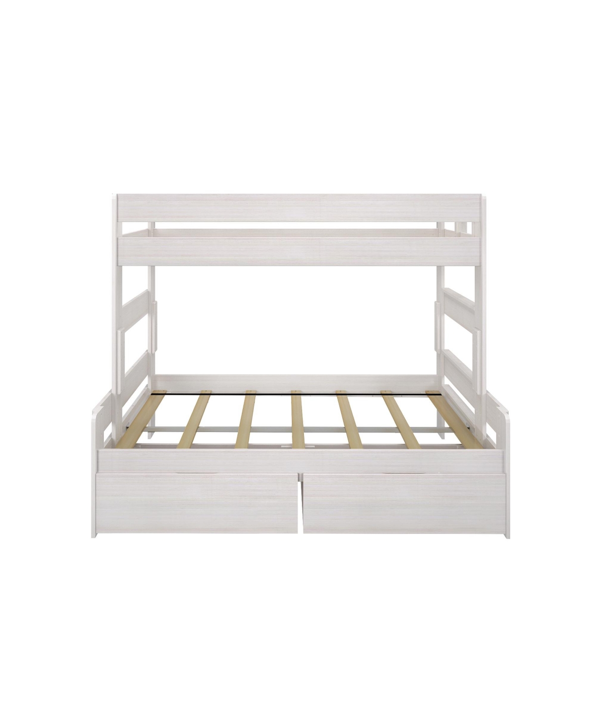 Max & Lily Farmhouse Twin over Full Bunk Bed with Storage Drawers