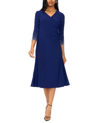 msk v neck beaded midi dress MSK V-Neck Beaded Midi Dress