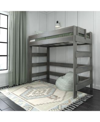 Farmhouse Twin over Full Bunk Bed with Storage Drawers, Driftwood