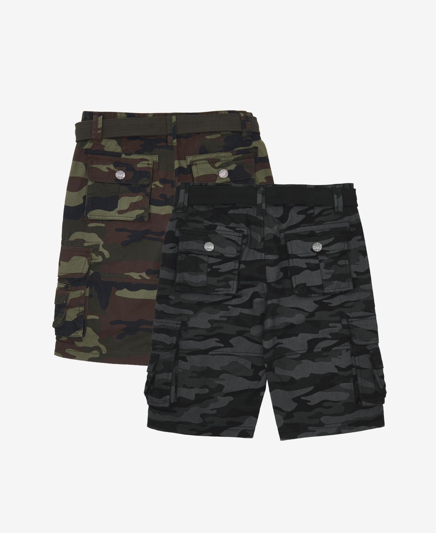 Boy's 2 Pack Combo Belted Twill Cargo Shorts