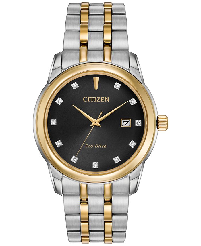 Citizen Men s Eco Drive Diamond Accent Two Tone Stainless Steel