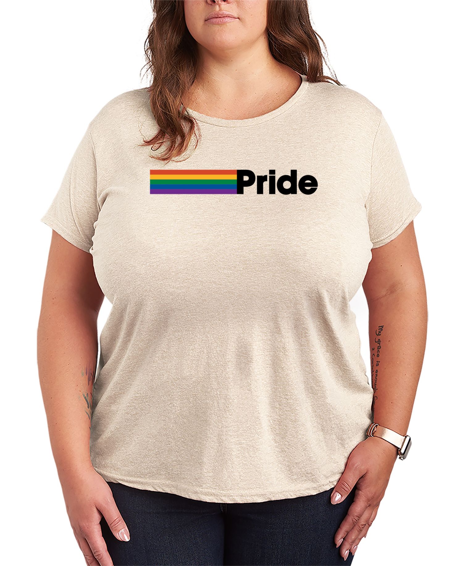 Plus Size Instant Message Pride Rainbow Short-Sleeve Graphic T-Shirt