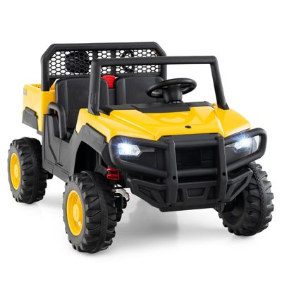 24V Kids Ride-On Dump Truck, 2-Seater Licensed with Remote Control