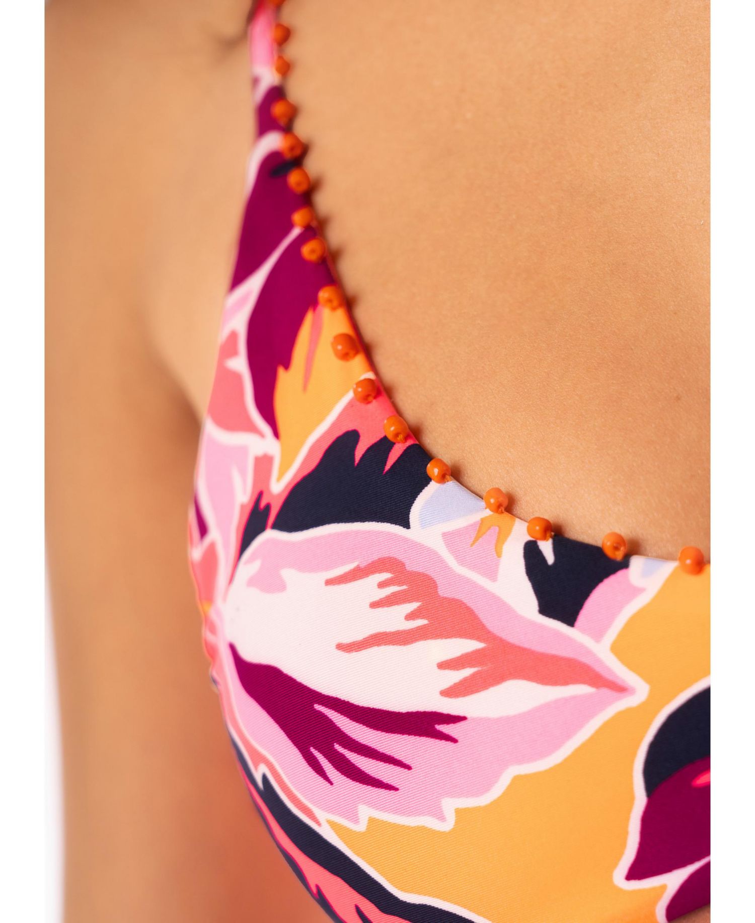Women's Coral Leafy Liberties Bikini Top