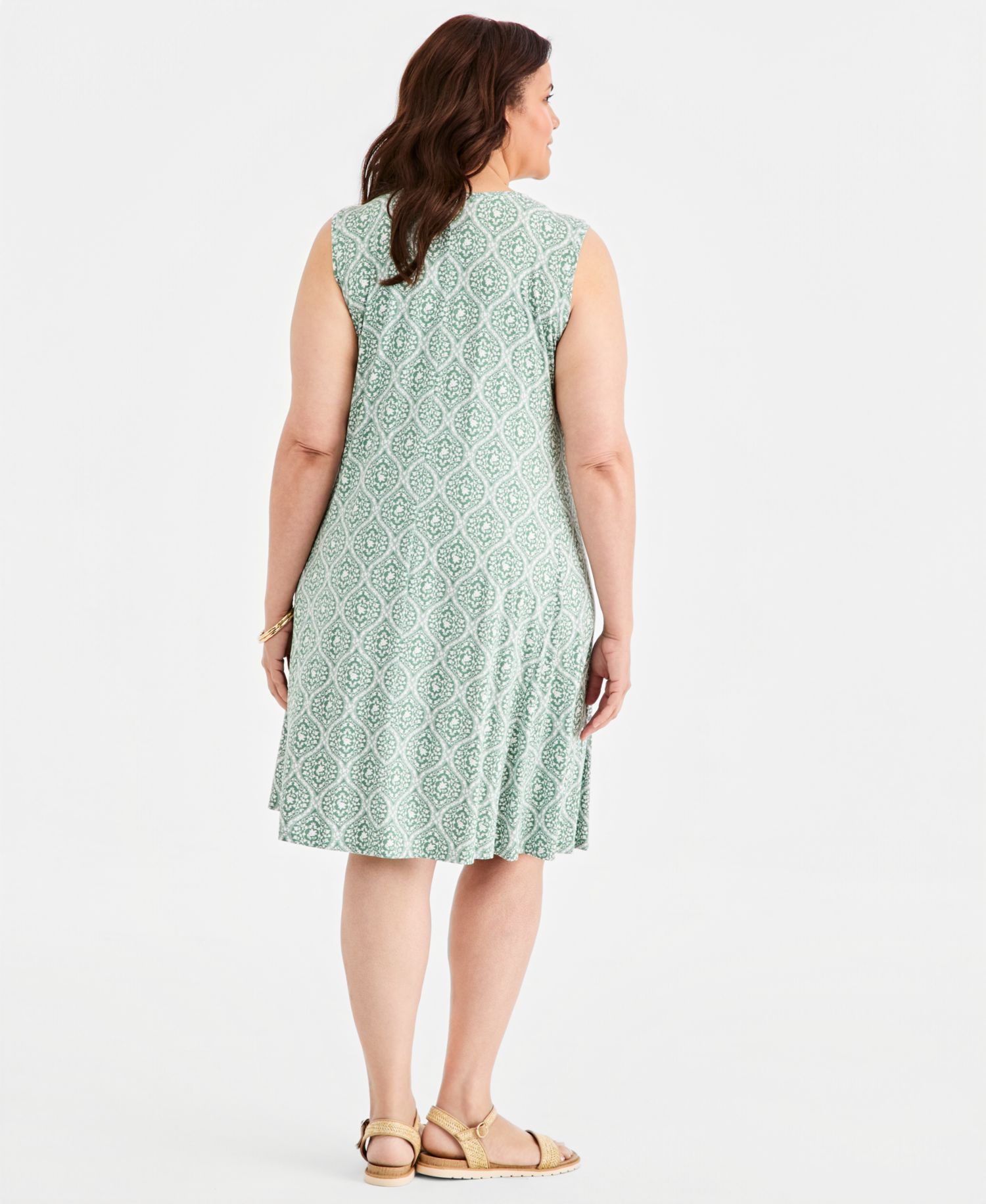 Petite Printed Sleeveless Knit Dress
