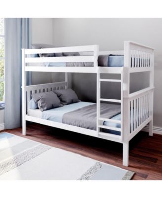 Max and Lily Full over Full Bunk Bed for Kids, Solid Wood Platform Bed, No Box Spring Needed