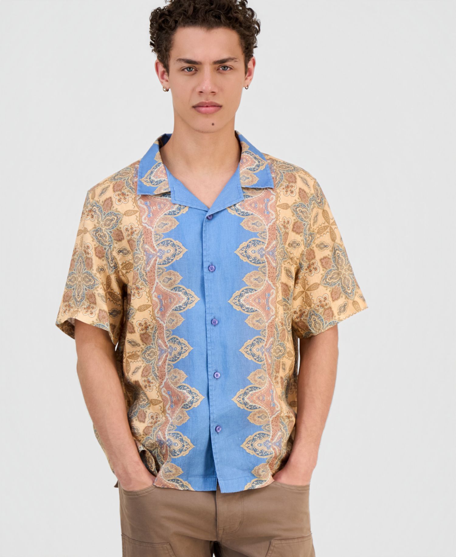Men's Napa Linen Casa Blanca Short-Sleeve Shirt