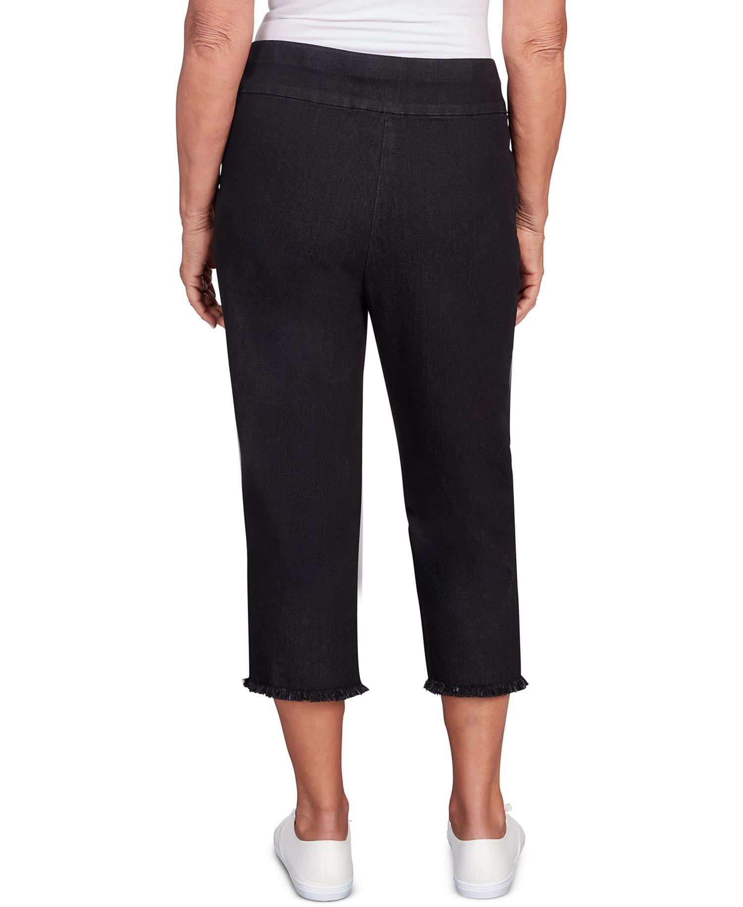 Women's Classic Super Stretch Denim Fringe Capri Pants