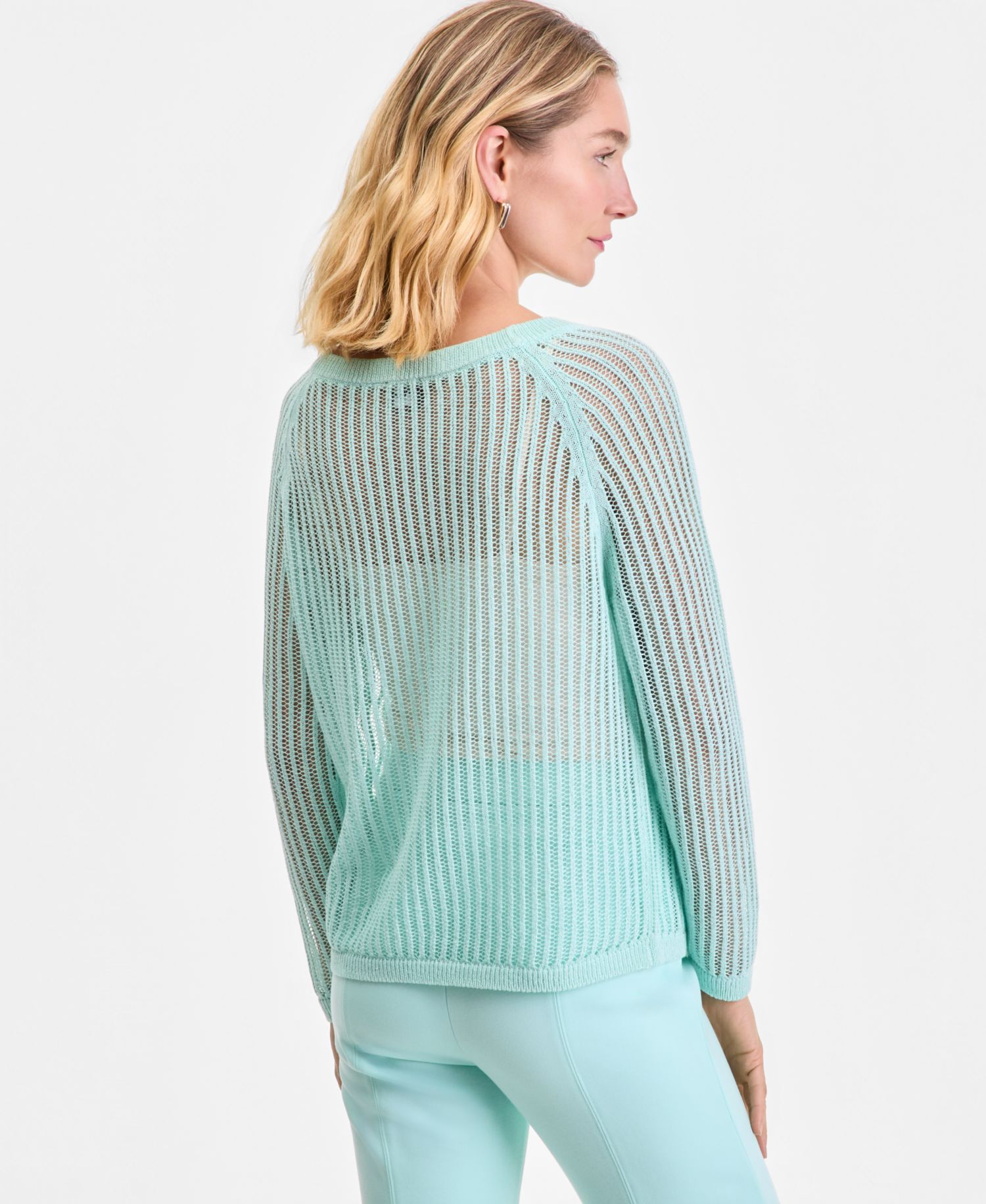 Women's Open Weave Boat-Neck Sweater