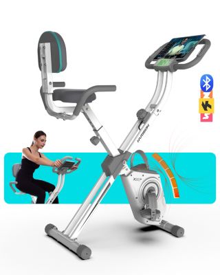 Folding Exercise Bike, 350 lbs Capacity, 5-in-1 Magnetic with Bluetooth