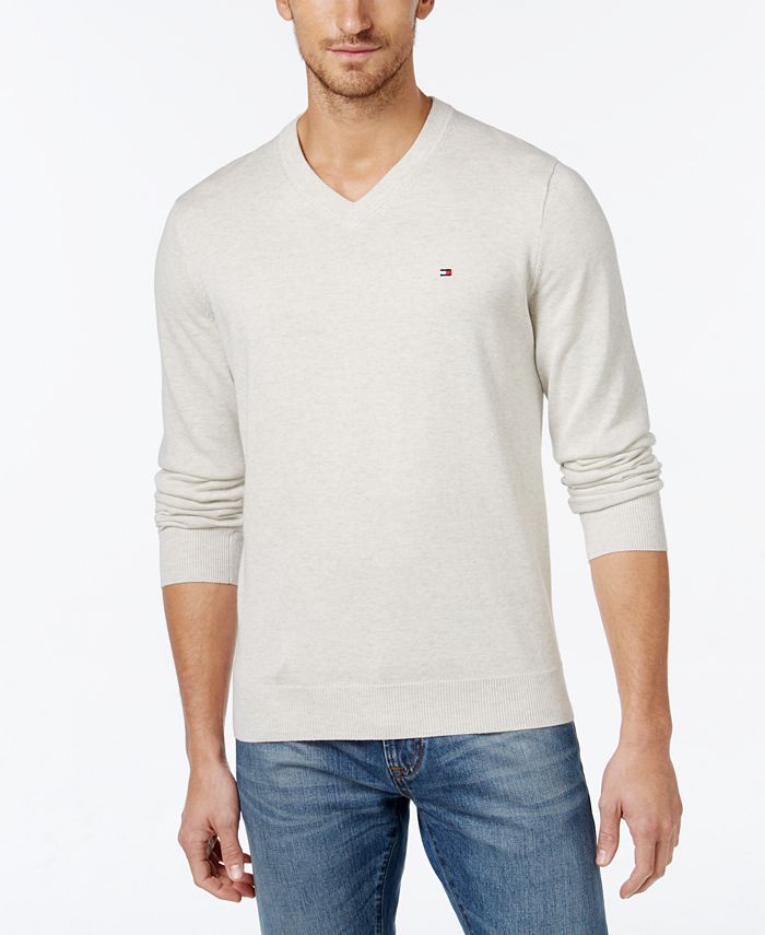 Tommy Hilfiger Men's Signature V-Neck Sweater, Created for Macy's - Macy's