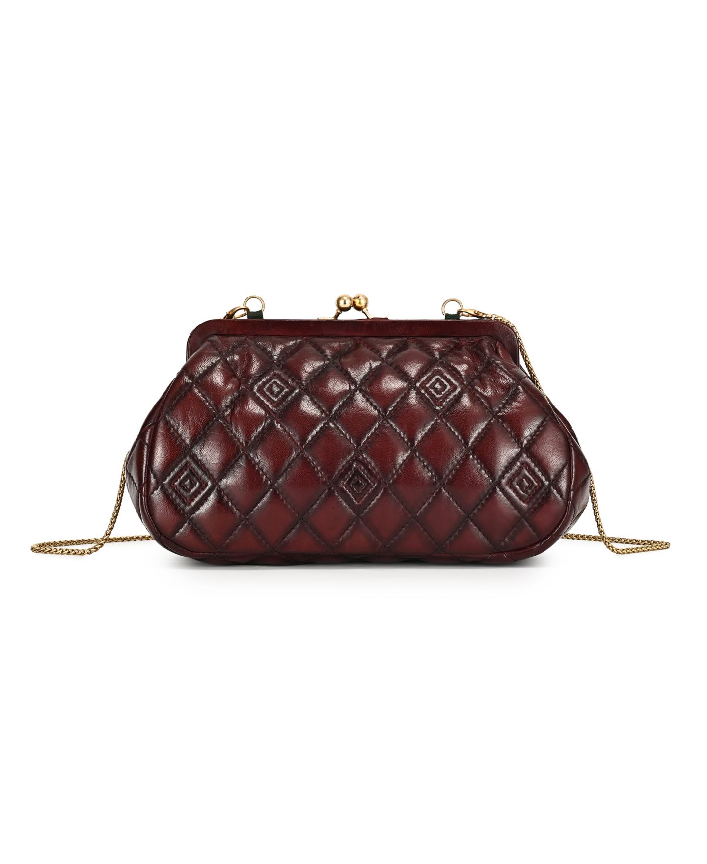 Женская сумка OLD TREND Petunia Small Quilted Leather Crossbody Handbag, цвет: Бордовый красный — фото 9