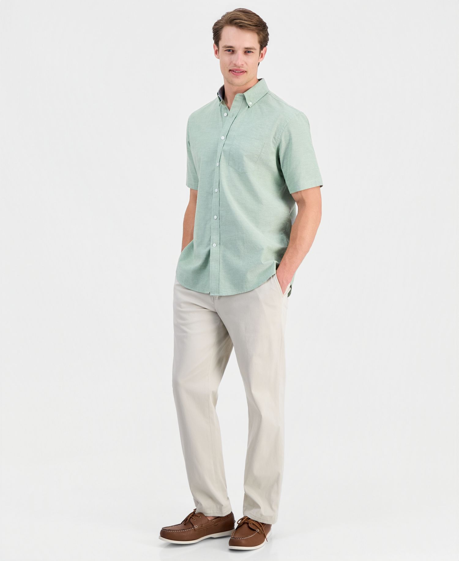 Men's Short Sleeve Button-Down Oxford Shirt