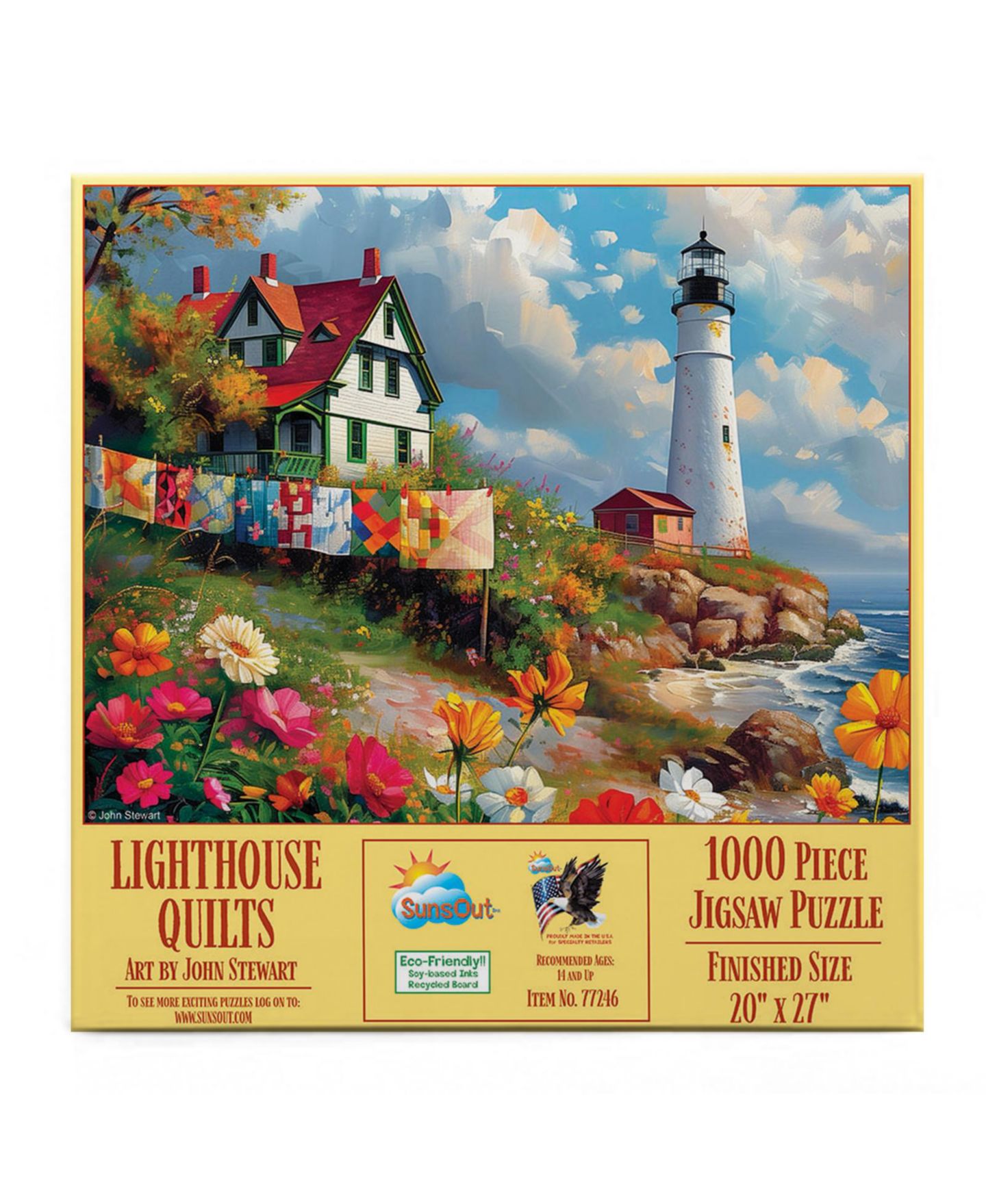 Детские игрушки SunsOut Lighthouse Quilts 1000-Piece Interlocking Jigsaw Puzzle, Ages 15+ — фото 4