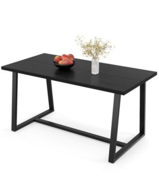 Large Dining Table with Metal Frame and Anti-Slip Foot Pads