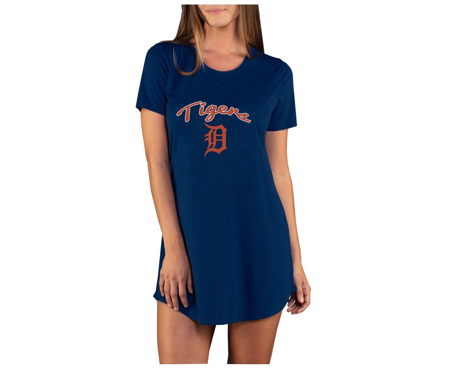 Women's Navy Detroit Tigers Marathon Knit Nightshirt