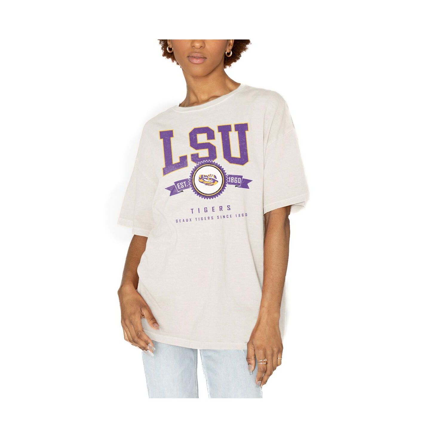 Женская футболка Gameday Couture White LSU Tigers Get Goin' Oversized — фото 1