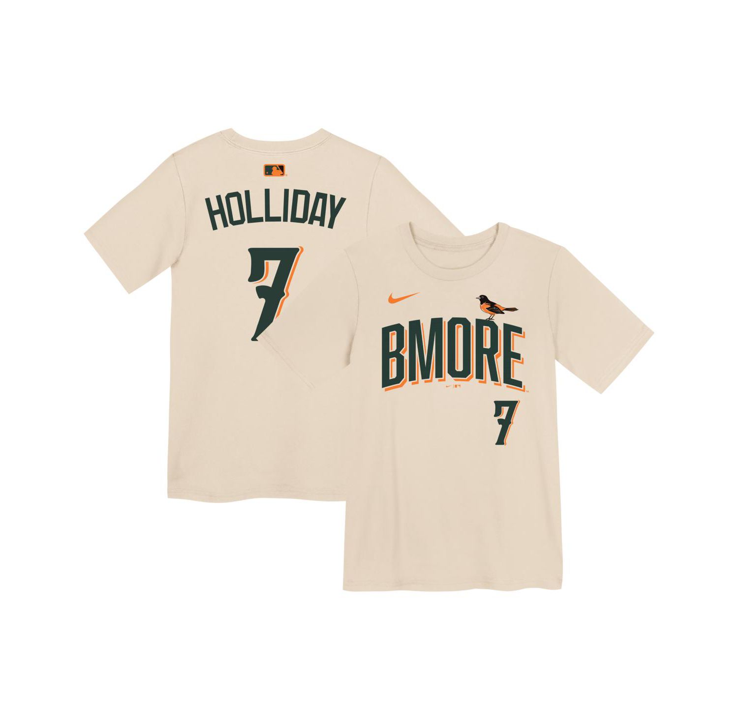 Preschool Jackson Holliday Cream Baltimore Orioles 2026 City Connect Name & Number T-Shirt