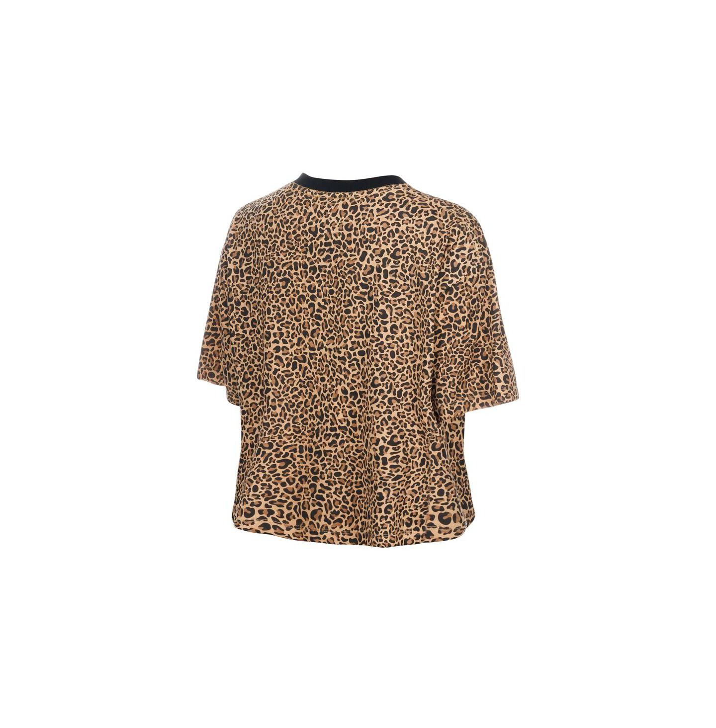 Женская футболка New Era Brown Detroit Lions Mom & Me Leopard Boxy Cropped — фото 2