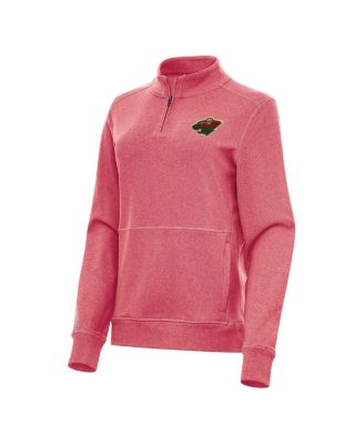 Women's Heather Red Minnesota Wild Crush Quarter-Zip Fleece Sweatshirt