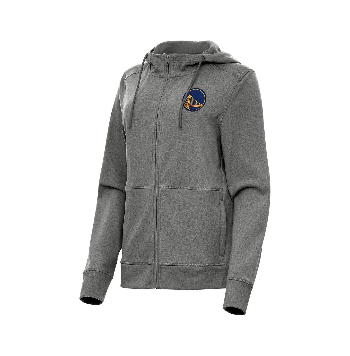 Женская куртка Antigua Heather Charcoal Golden State Warriors Seeker Full-Zip Hoodie Jacket — фото 1