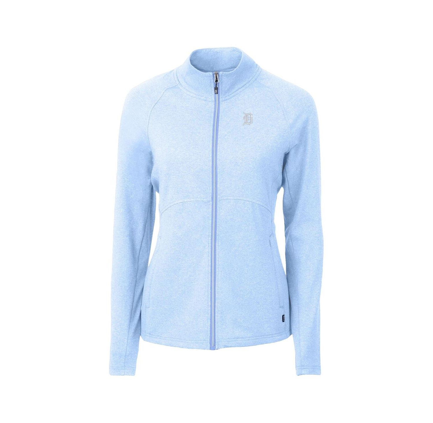 Women's Heather Powder Blue Detroit Tigers Raglan Adapt Eco Knit Heather Full-Zip Jacket