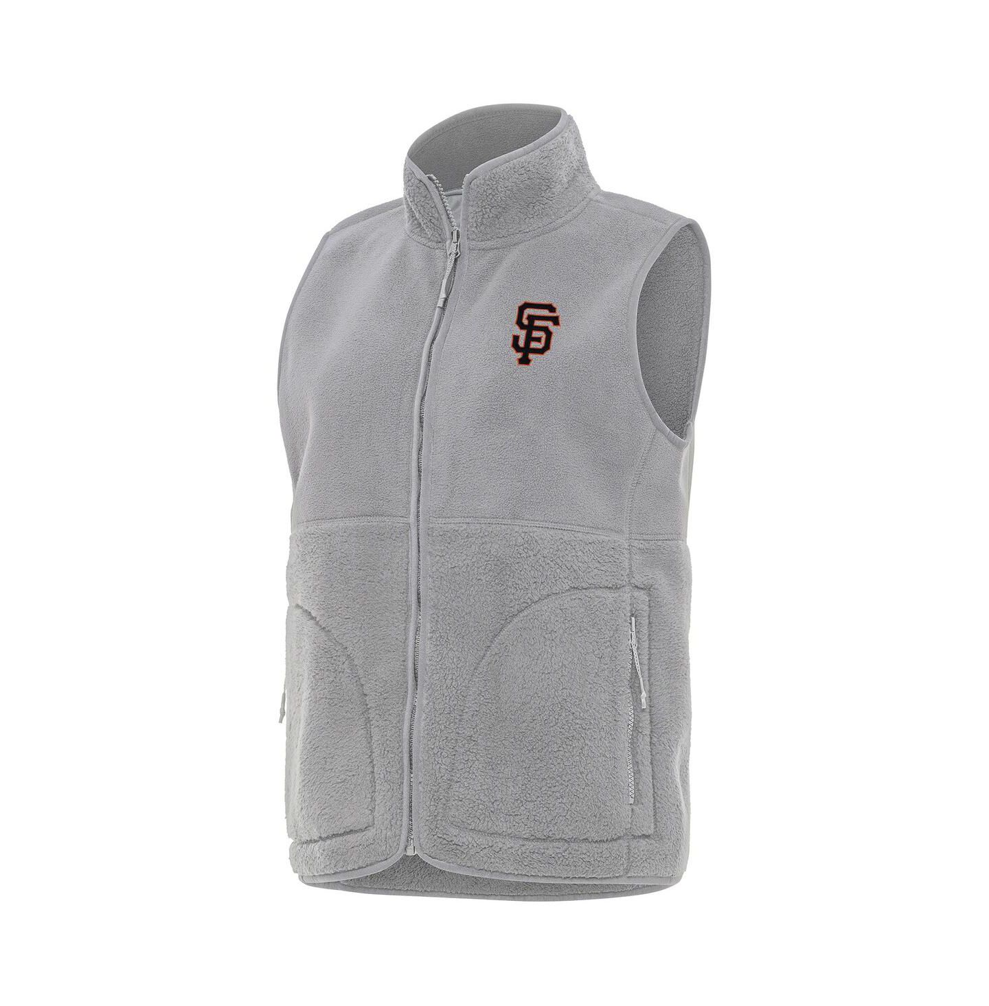 Женский жилет Antigua Gray San Francisco Giants Nostalgic Full-Zip Vest — фото 1
