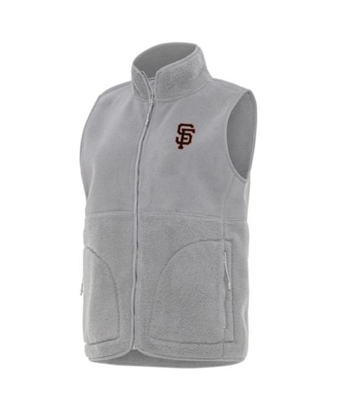Женские жилеты Antigua Women's Gray San Francisco Giants Nostalgic Full-Zip Vest