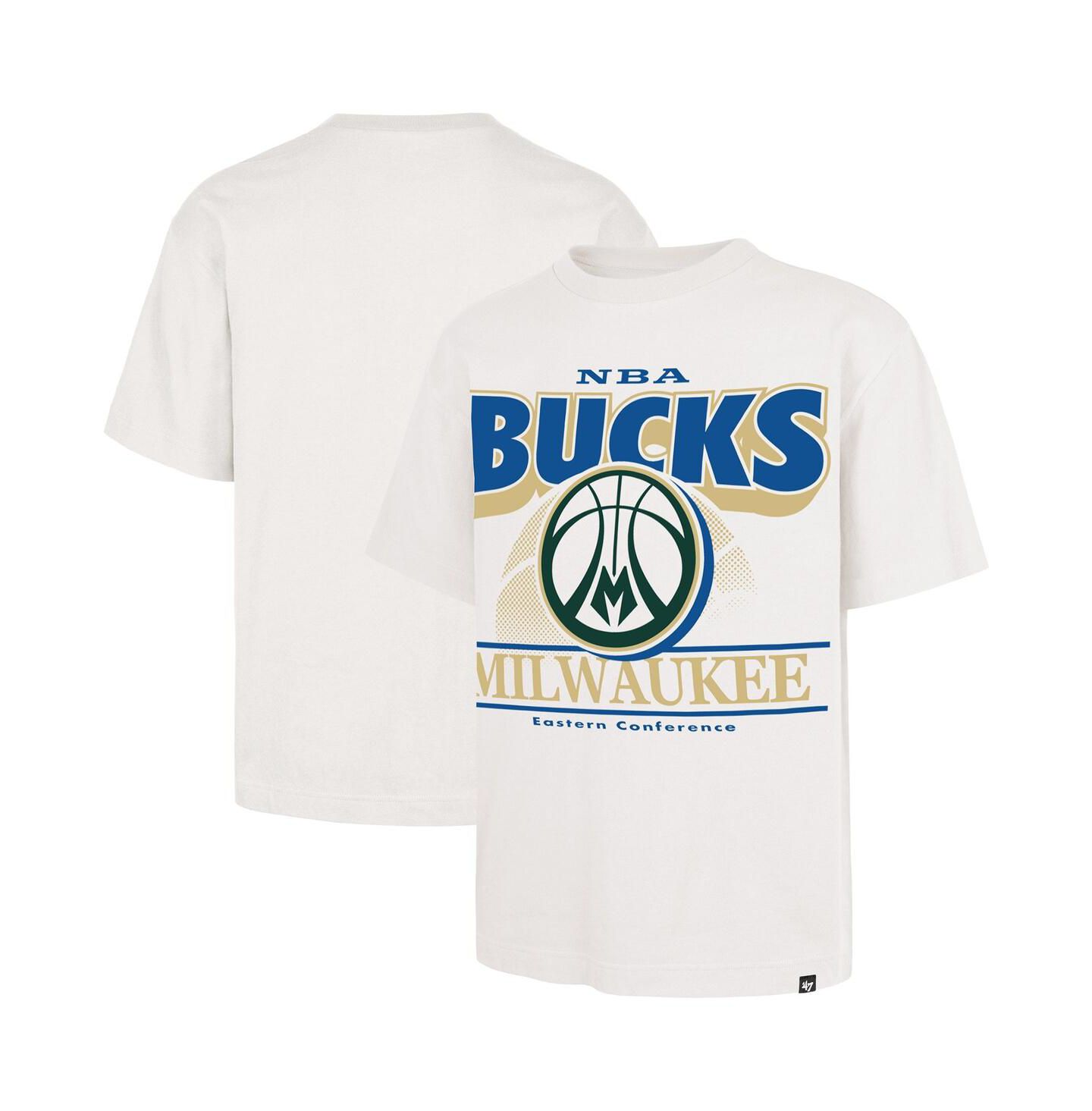 Мужская футболка '47 Brand White Milwaukee Bucks City Edition Shifty Foundation — фото 1